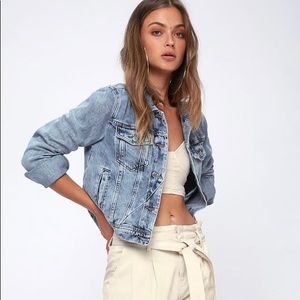 NWOT Free People Light Wash Denim Jacket